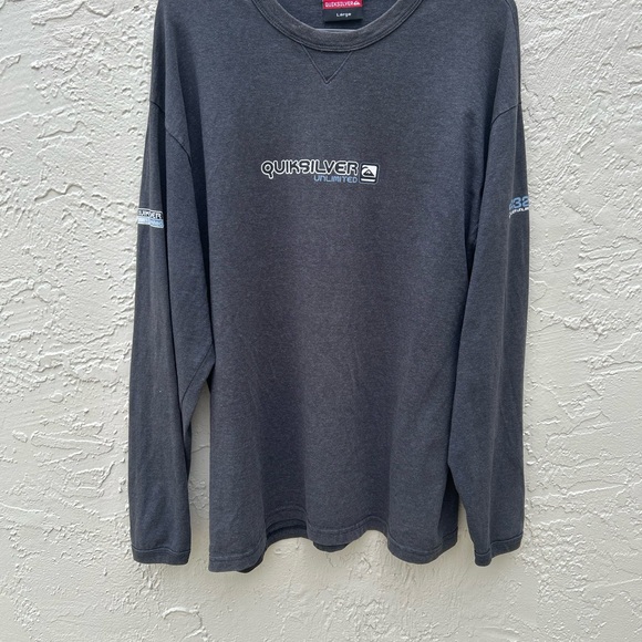 Quicksilver Men’s long sleeve T-Shirt dark gray size L - Picture 1 of 5